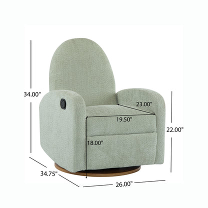 360 Swivel and Glider Recliner Chair-Light Green image 11