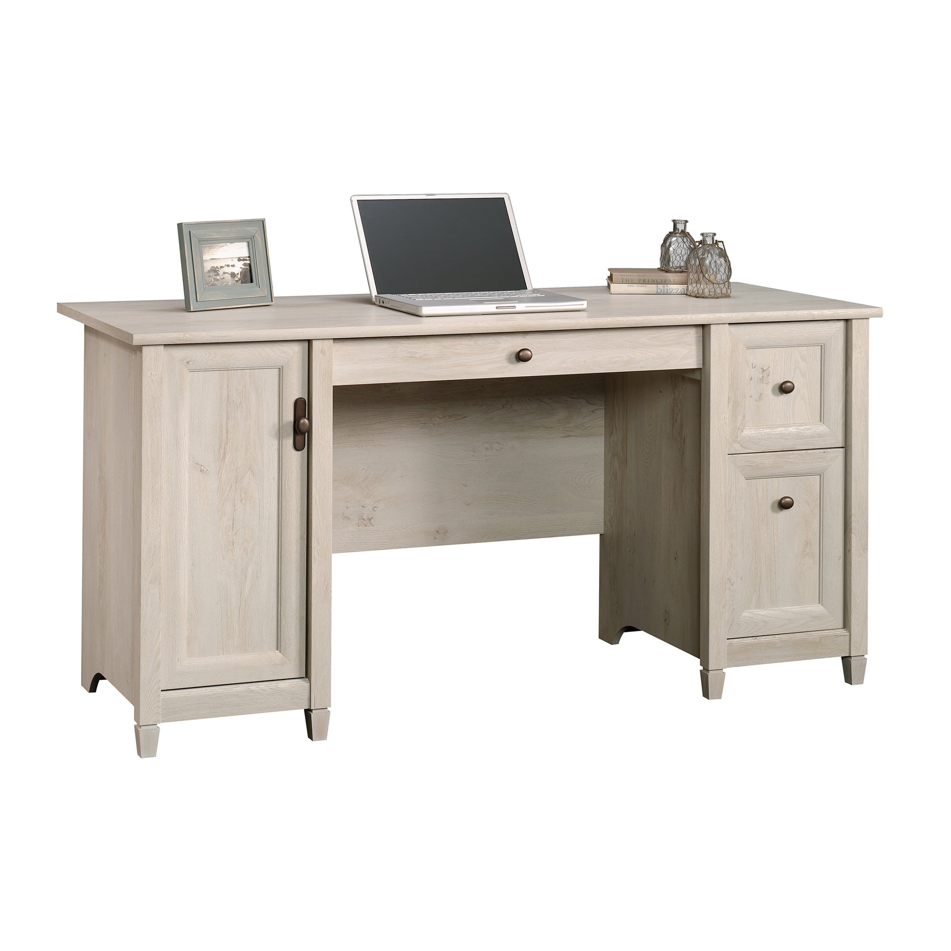 Coastal Computer Desk with Slide-Out Keyboard Tray, Gray finish image 7
