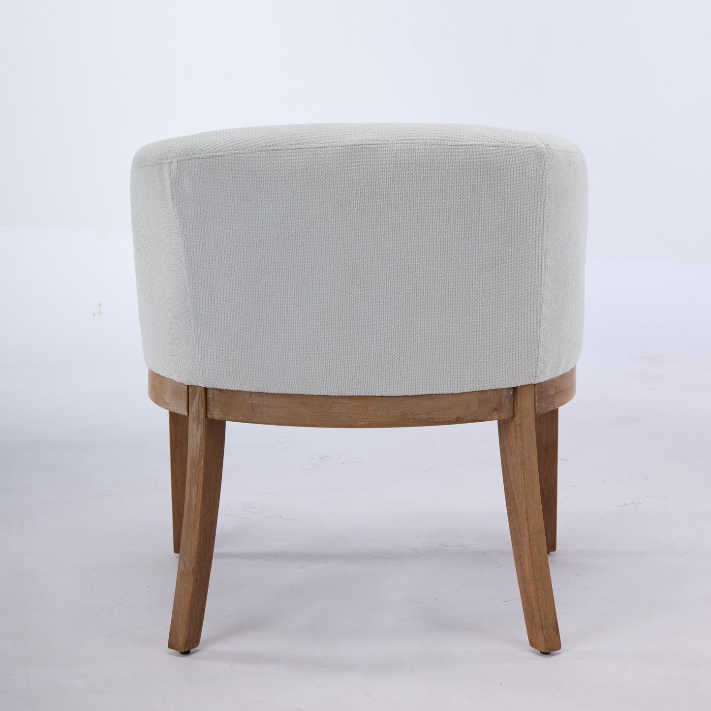 Mid Century Modern Upholstered Barrel Dining Chairs with Arms,Farmhouse Linen Kitchen & Dining Room Chairs with Natural Hardwood Frame, 19" W Accent Chairs for Living Room,Single Pack,Beige,SW1891BG image 7