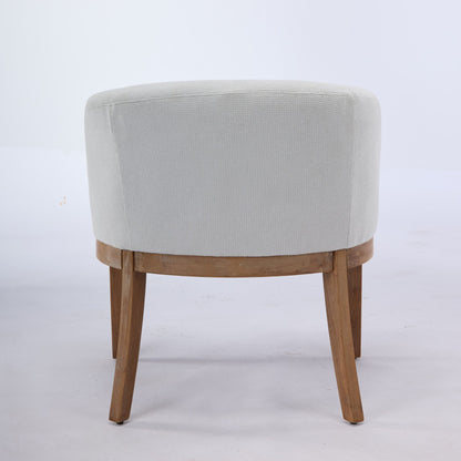 Mid Century Modern Upholstered Barrel Dining Chairs with Arms,Farmhouse Linen Kitchen & Dining Room Chairs with Natural Hardwood Frame, 19" W Accent Chairs for Living Room,Single Pack,Beige,SW1891BG image 7