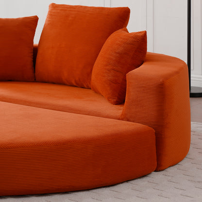 Convertible sofa couch bed,multi-functional,circular bed,adjustable Futon sofa,No Assembly compressed corduroy floor lounge sofa for Apartment office bedroom living room image 9