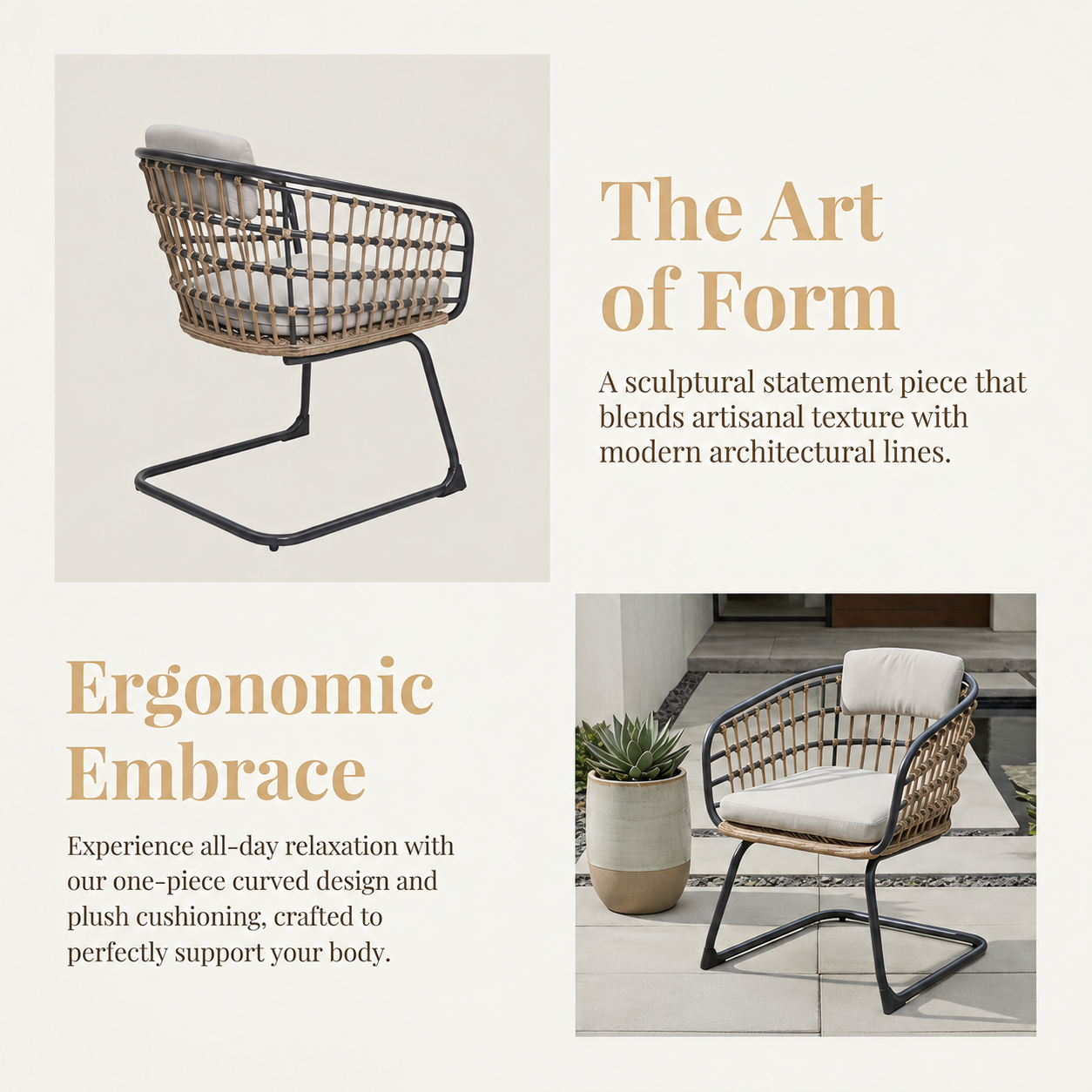 Wicker Dining Chair-SET OF 2 is designed to elevate your patio, balcony, or garden space into a cozy, stylish spot for relaxation and connection. image 5