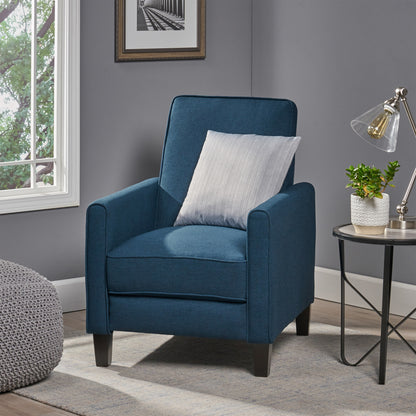 Navy Blue Fabric Push Back Chair for Elegant Home Décor(Old SKU:52422.00FDBL) image 1