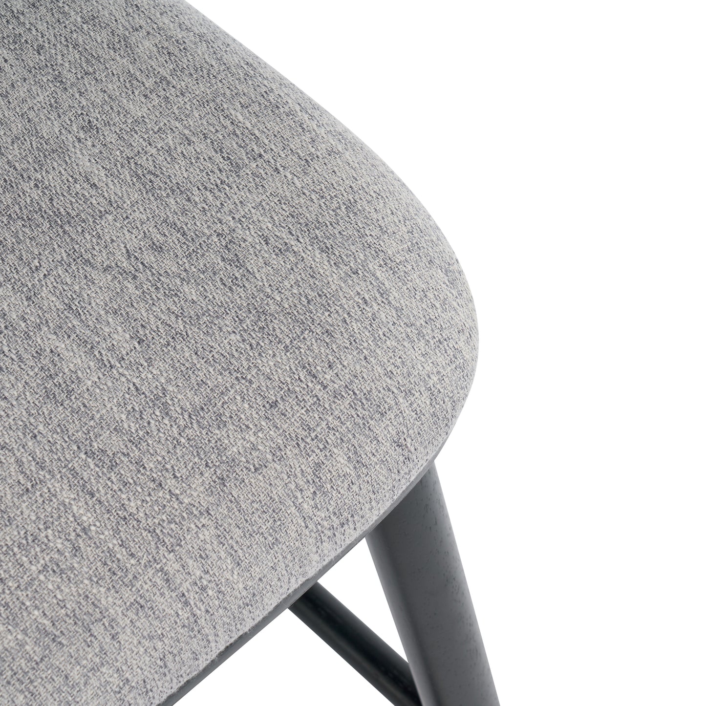 Doria Indoor Wooden Barstool, Black Finish With Grey Upholstery, Set of 2 image 11
