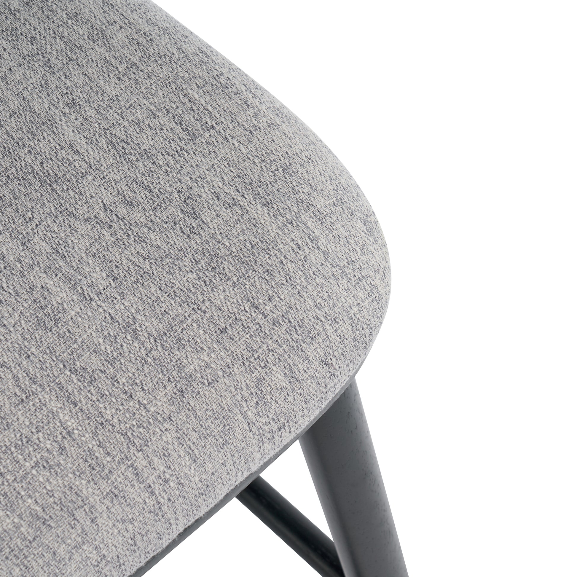 Doria Indoor Wooden Barstool, Black Finish With Grey Upholstery, Set of 2 image 11