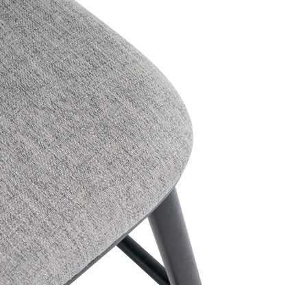 Doria Indoor Wooden Barstool, Black Finish With Grey Upholstery, Set of 2 image 11