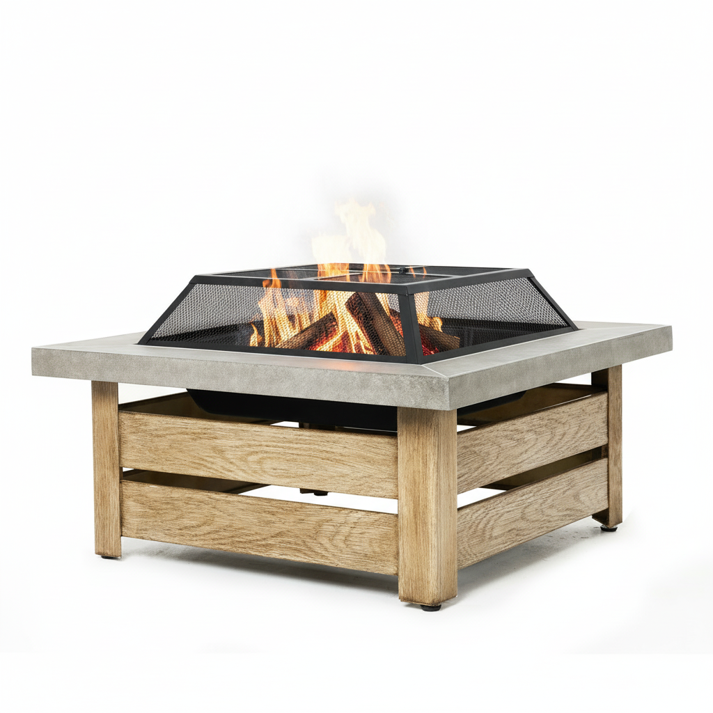 34-inch Iron Fire Pit Table Wood-burning stove image 1