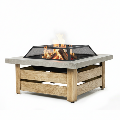 34-inch Iron Fire Pit Table Wood-burning stove image 1