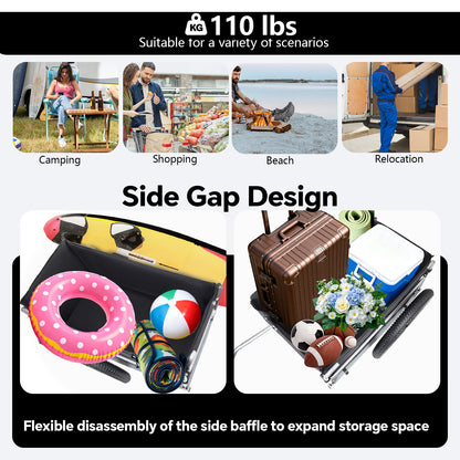 Bike Cargo Trailer, 110lbs Load Capacity, Heavy-Duty Bicycle Wagon Cart, Foldable Compact Storage, Universal Safe Hitch System, Featuring upgraded Fat tires, for Camping, Groceries, Hauling Essentials image 12