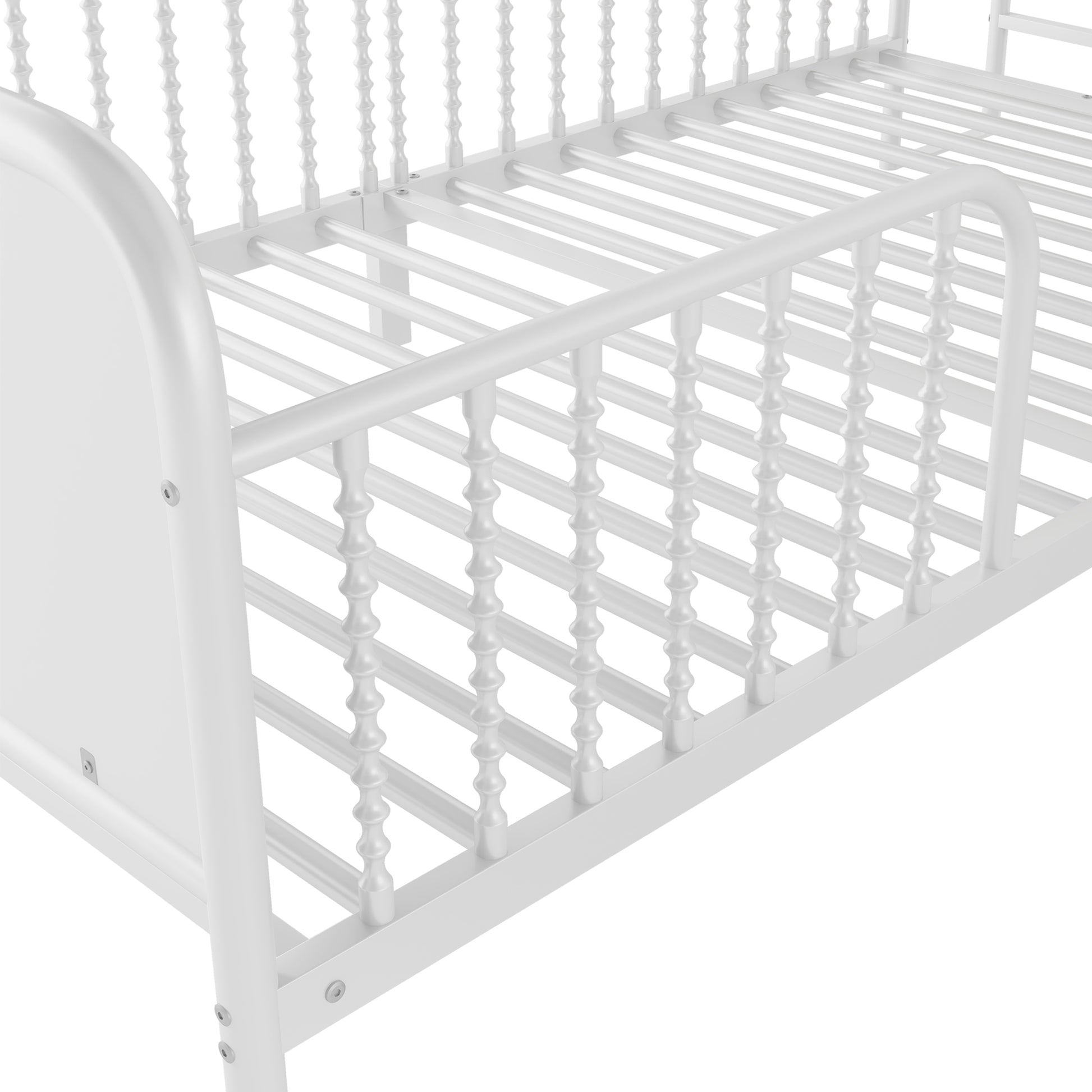 Twin Size Metal Platform Bed Frame with Light, Kids Twin Metal Bed with Upholstered and Pull Out Storage Shelves, White (Expect Arrival Date 2025/10/5) image 11