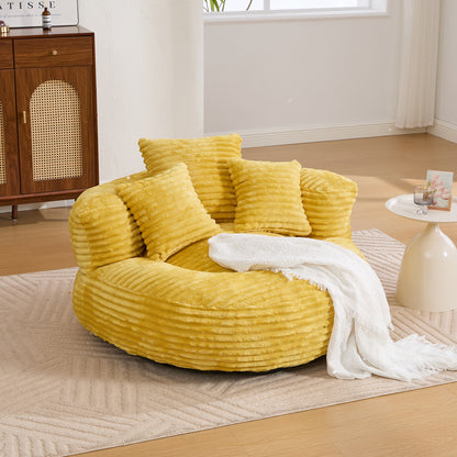 Single Bean Bag Chairs, Bean Bag Sofa for Adults, Kids,Corduroy Bean Bag Chair with 3 Pillows & Armrest,Beanbag Chair & Lazy Sofa with Foam Filler for Bedroom Living Room Dorm image 1