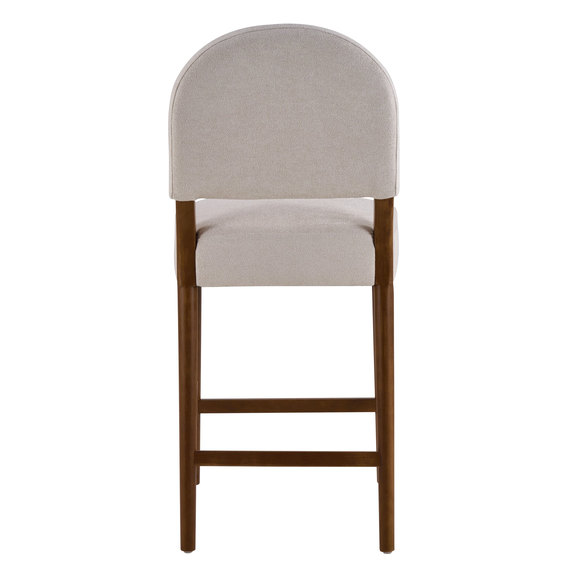 26'' Seat Height Light Gray Fabric & Walnut Rubberwood Bar Stool, Adjustable Floor Leveler, Spacious Seat for Kitchen Island(Light gray,set of 2) image 8