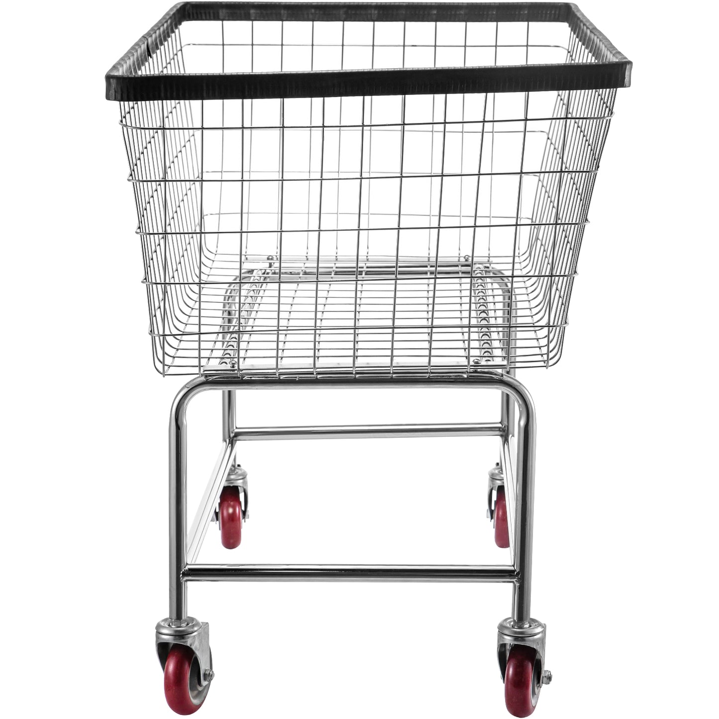 Wire Laundry Cart, 4.5 Bushel Wire Laundry Basket with Wheels, 35''x15.7''x22'' Commercial Wire Laundry Basket Cart, Steel Frame with Chrome Finish, 5'' Casters, Wire Basket Cart for Laundry image 2