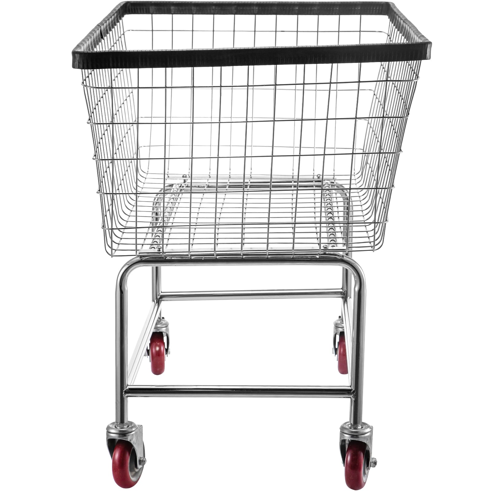 Wire Laundry Cart, 4.5 Bushel Wire Laundry Basket with Wheels, 35''x15.7''x22'' Commercial Wire Laundry Basket Cart, Steel Frame with Chrome Finish, 5'' Casters, Wire Basket Cart for Laundry image 2