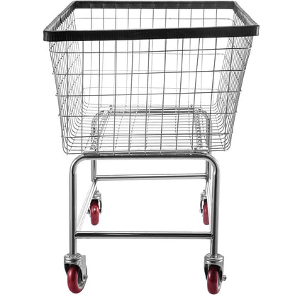 Wire Laundry Cart, 4.5 Bushel Wire Laundry Basket with Wheels, 35''x15.7''x22'' Commercial Wire Laundry Basket Cart, Steel Frame with Chrome Finish, 5'' Casters, Wire Basket Cart for Laundry image 2