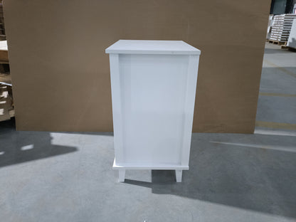 26.77''H Wooden Nightstand with One Drawer One Shelf for Kids, Adults, White+Golden handle image 10