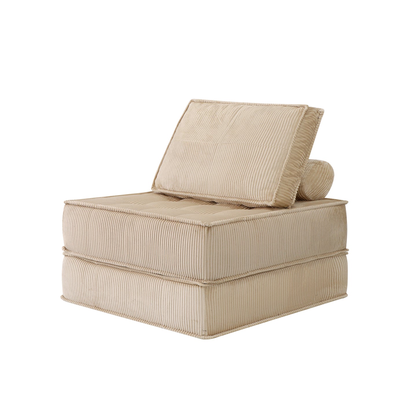 66.9 inch modular sofa, single seater, double-layer multi-combination, skin-friendly fabric, DIY suitable for living rooms, study rooms, bedrooms, and other spaces.Camel image 3