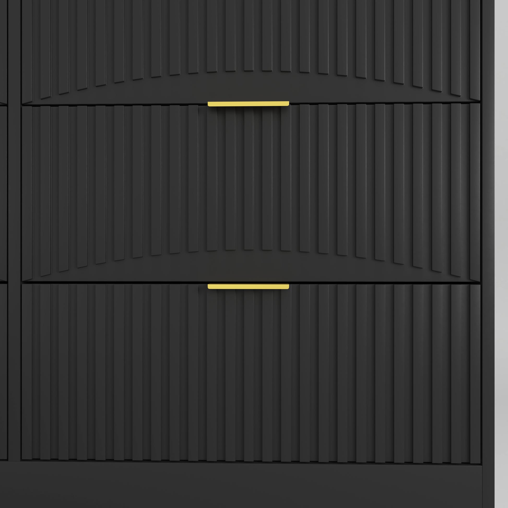 Modern 6-Drawer Dresser, Chest of Drawers for Bedroom, Living Room, Hallway, and Entryway - Large Storage Cabinet, Black,Drawer panel with wavy patterns image 10