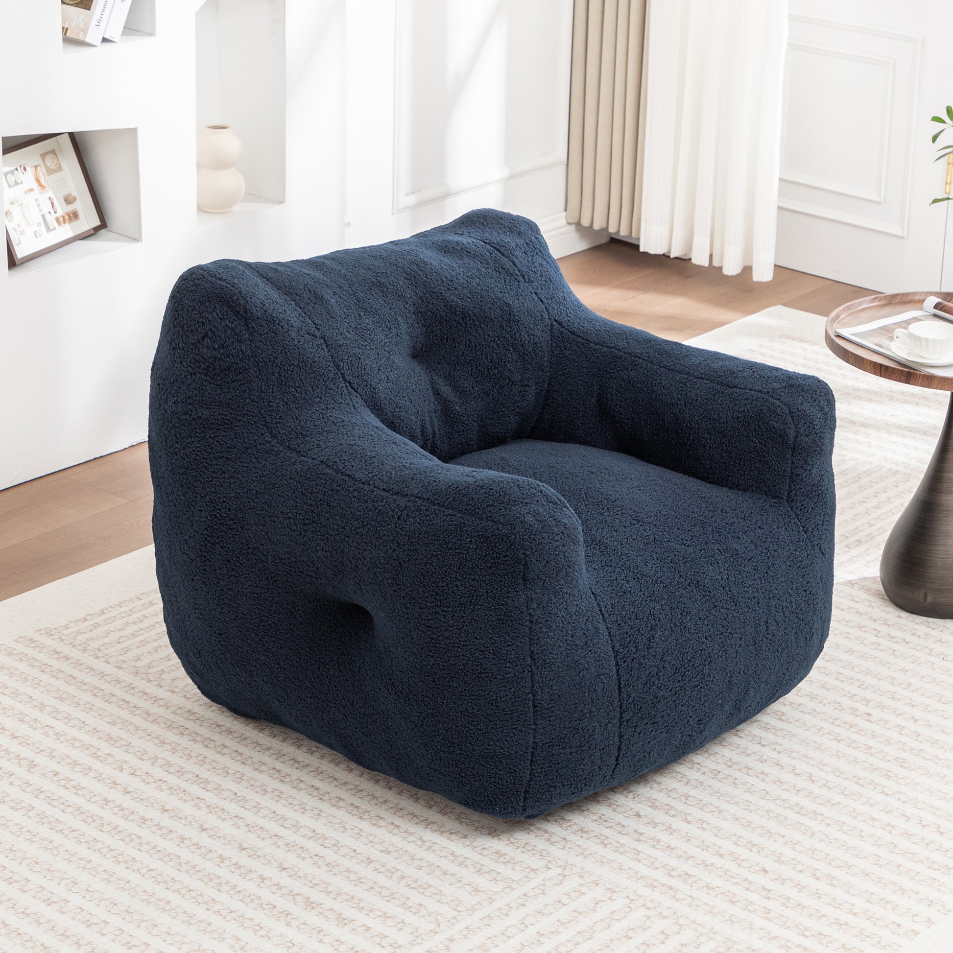 Bean Bag Chair, Bean Bag Sofa Chair with Armrests Stuffed High-Density Foam, Lazy Sofa Comfy Chairs BeanBag Chair for Adults in Living Room,Bedroom Reading image 6