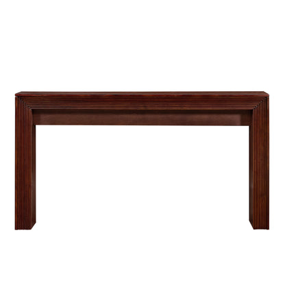 Fluted Counter Height Bar Table Set for 2, Dining Table with Fabric Upholstered Bar Stool with Solid Wood Legs, Dining Table Behind Couch for Breakfast -Cherry image 8
