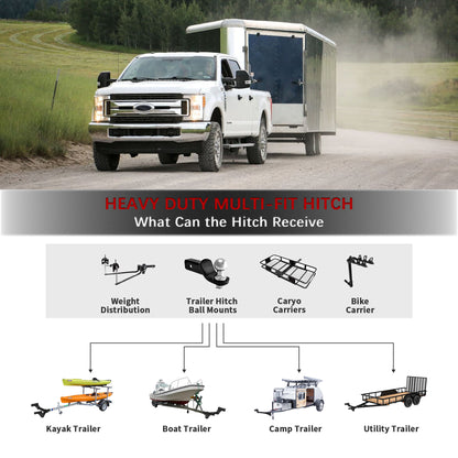 Black Steel Trailer Hitch 2 Hitch Receiver Compatible With 2016 - 2023 Toyota Tacoma (Not Applicable for SR Models) image 9