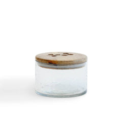 Leafy Twig Glass Jar/Container with Wooden Lid-700 ml