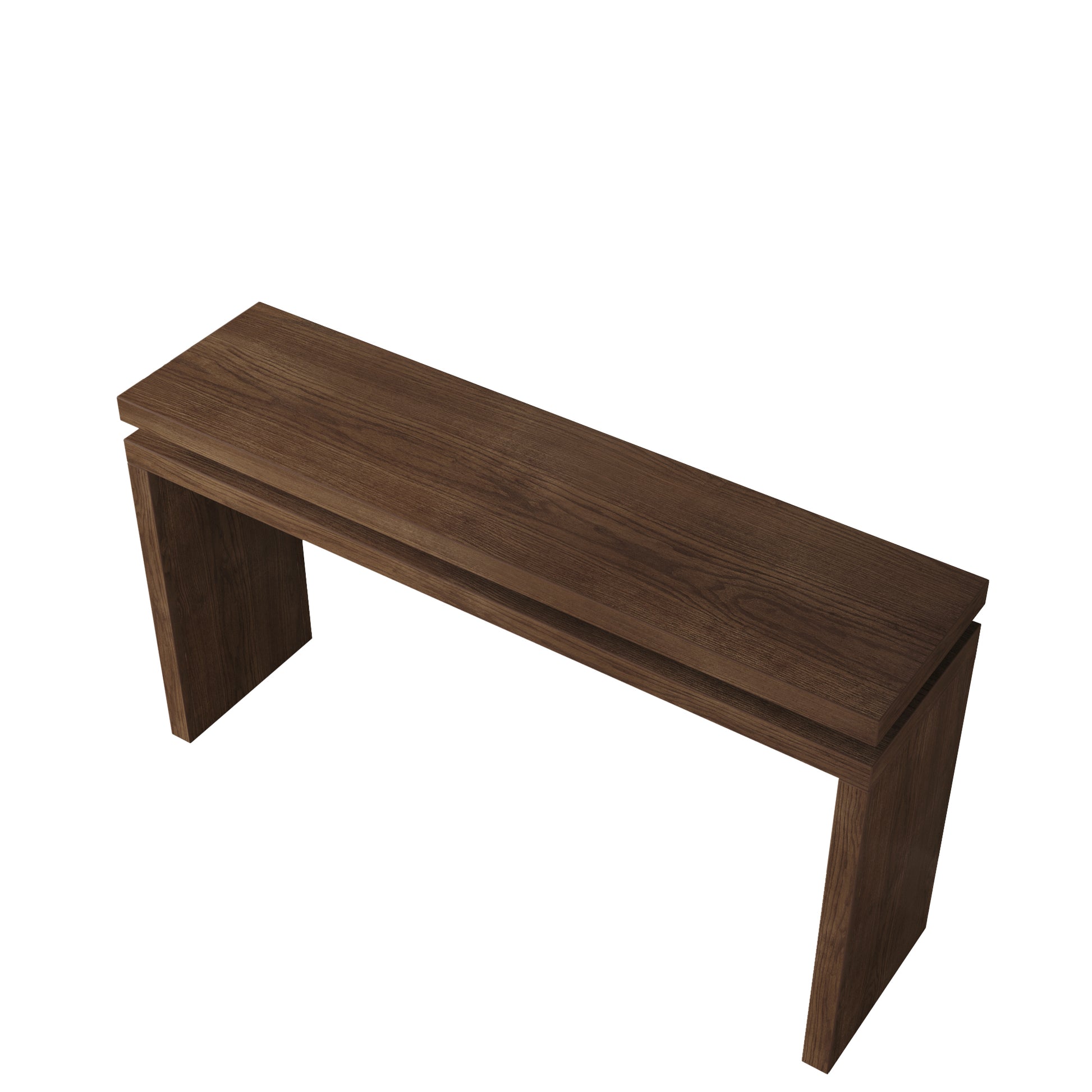 60'' Antique Brown Farmhouse Console Table - Retro Wooden Entryway Table with Double Board Suspension Design, Solid Wood & MDF, Sofa Table for Living Room image 12
