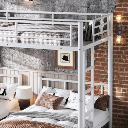 Twin over Twin & Twin Bunk Beds for 3, Twin XL over Twin & Twin Bunk Bed Metal Triple Bunk Bed, White image 7