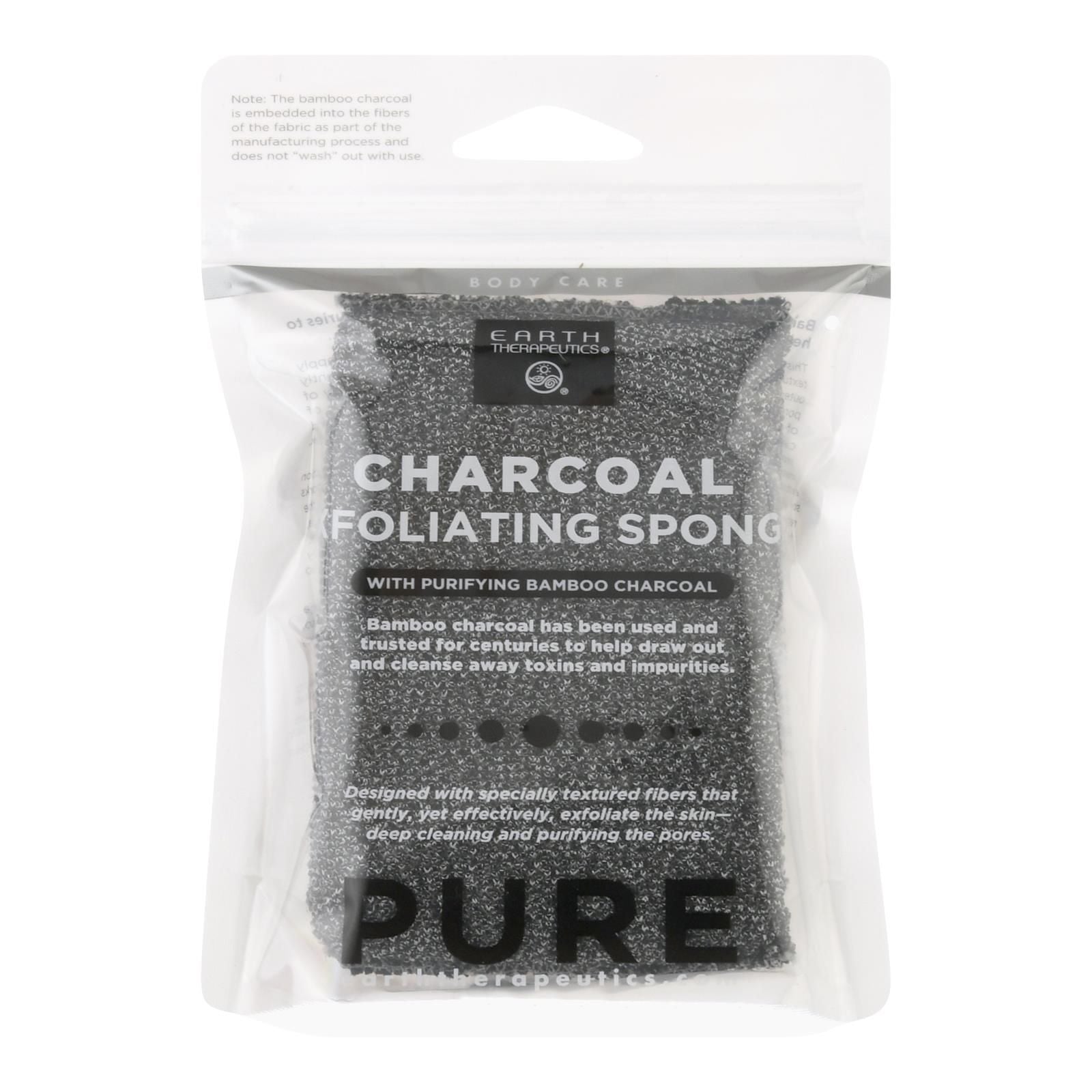 Earth Therapeutics Body Sponge - Purifying Vegetable - Medicinal Charcoal - 1 Count image 1
