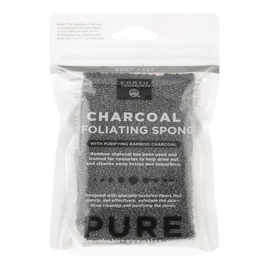 Earth Therapeutics Body Sponge - Purifying Vegetable - Medicinal Charcoal - 1 Count image 1