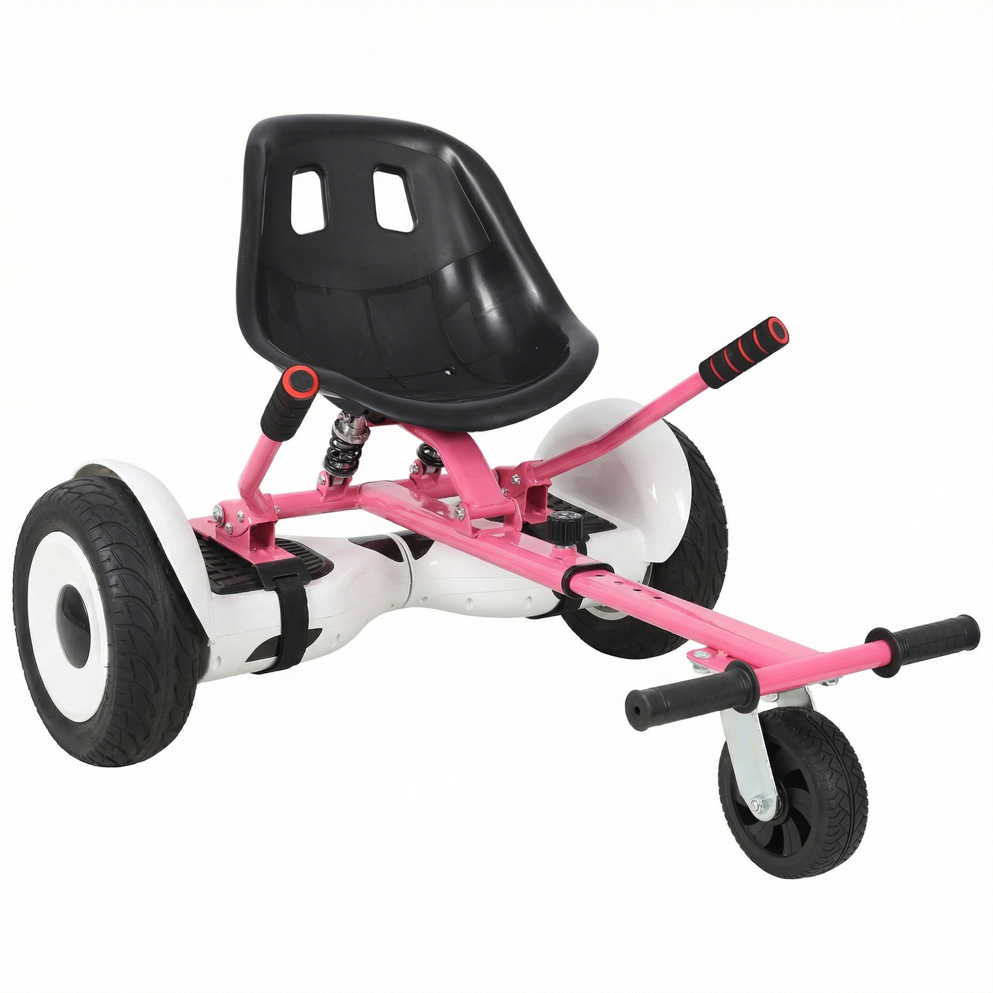 Hoverboard Seat Attachment Go-Kart,Fits 6.5" 8"10" Hoverboards, Heavy Duty Dual Shock Absorber,Sturdy Adjustable Off-Road Frame,Hover Cart for Family Fun,not include Hoverboard,Pink image 2