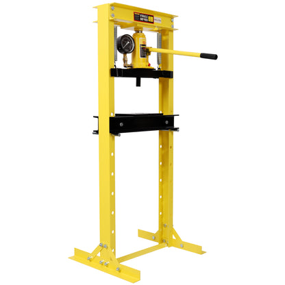 12Ton Bottle Jack Shop Press with Gauge, Bend, Straighten, or Press Parts, Install Bearings, U-Joints, Bushings, Ball Joints, and Pulleys,Yellow image 5