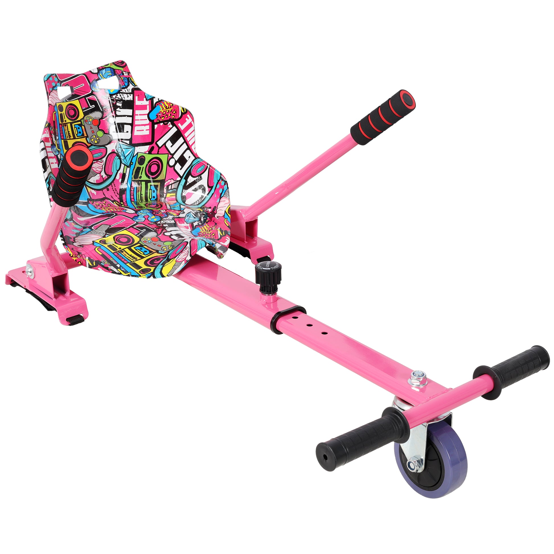 Hoverboard Seat Attachment Go-Kart,Fits 6.5" 8"10" Hoverboards,Sturdy Adjustable Off-Road Frame,Hover Cart for Family Fun,not include Hoverboard,Pink image 1