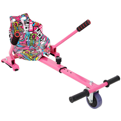 Hoverboard Seat Attachment Go-Kart,Fits 6.5" 8"10" Hoverboards,Sturdy Adjustable Off-Road Frame,Hover Cart for Family Fun,not include Hoverboard,Pink image 1