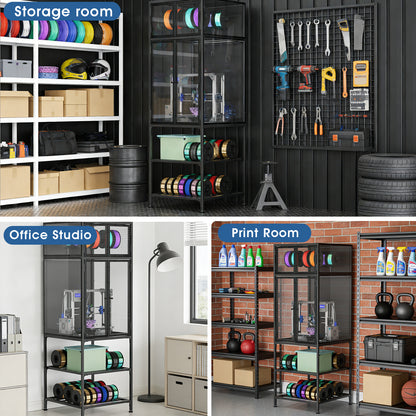 3D Printer Cabinet with Double Layer 3D Printer Filament Storage Rack, T-Shaped Filament Bar & Noise-Reducing, Dust-Proof Design, Suitable for Studio, Office Storage and Organization image 8
