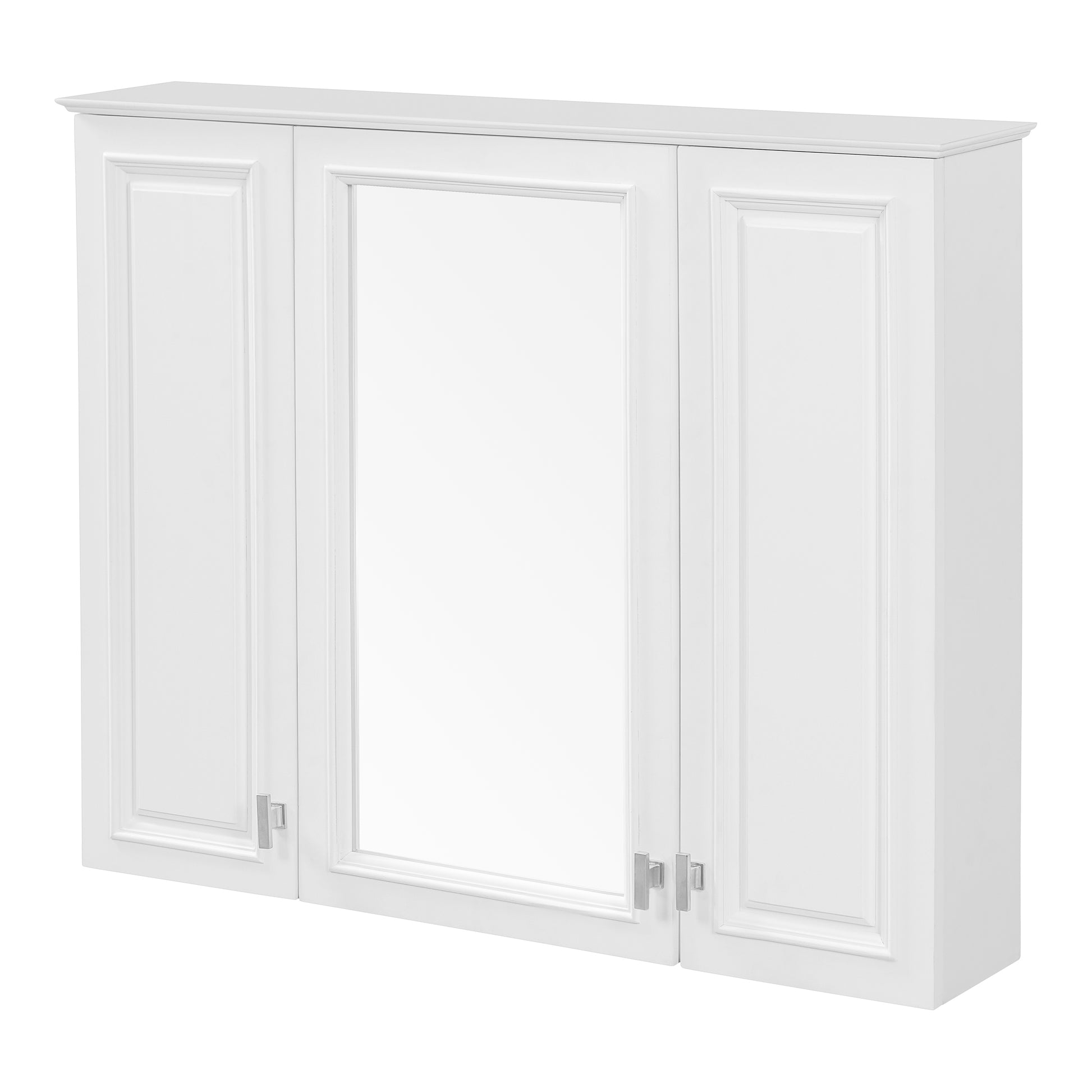 35 inch 2-in-1 Bathroom Wall Cabinet, Wall Mounted Medicine Cabinet with 5 Adjustable Shelves, Mirrored Door Over Toilet Storage Cabinet, White image 10