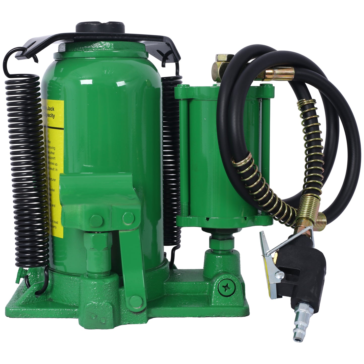 Air Hydraulic Bottle Jack, 20 Ton/44029 LBS All Welded Bottle Jack, 10.2-19.7 inch Lifting Range, Manual Handle and Air Pump, for Car, Pickup, Truck, RV, Auto Repair, Industrial Engineering,Green image 3