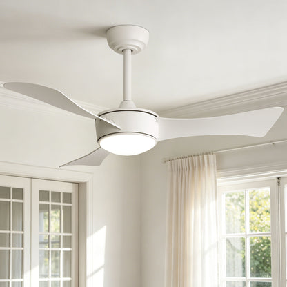 42-inch white ceiling fan with light, Quick-install, Dimmable, DC reversible motor, Timer function (1/4/8 hours), Light with memory function image 3