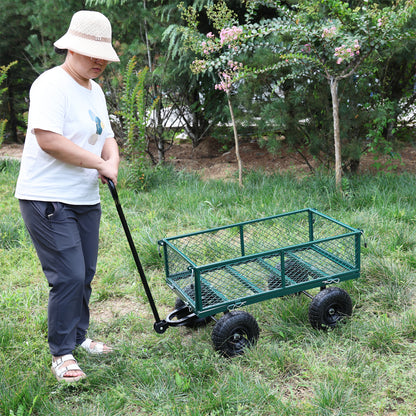 Wagon Cart Garden cart trucks make it easier to transport firewood (green) image 11
