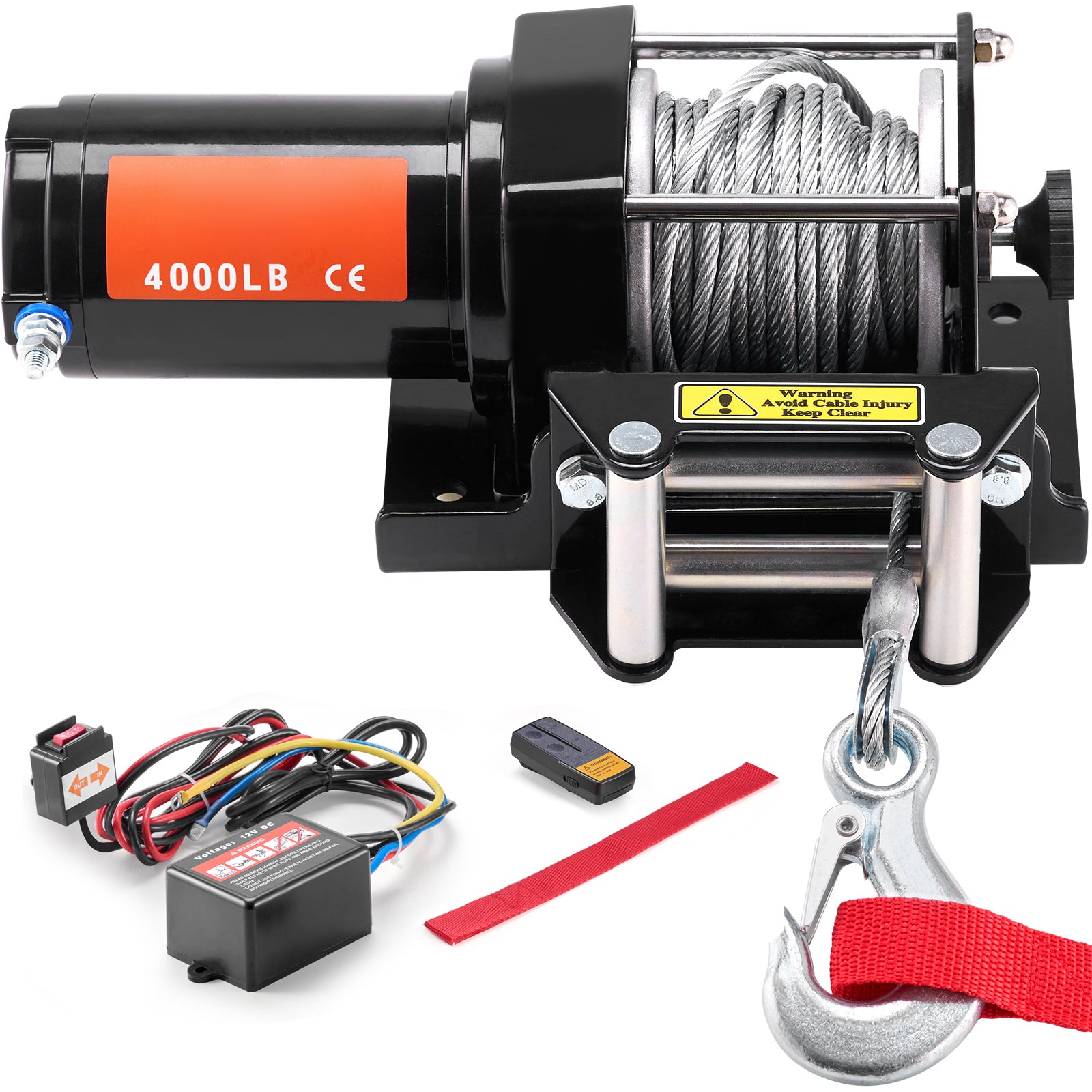 Electric Winch ATV UTV 4000 lb Steel Cable IP55 Waterproof Remote Control image 5