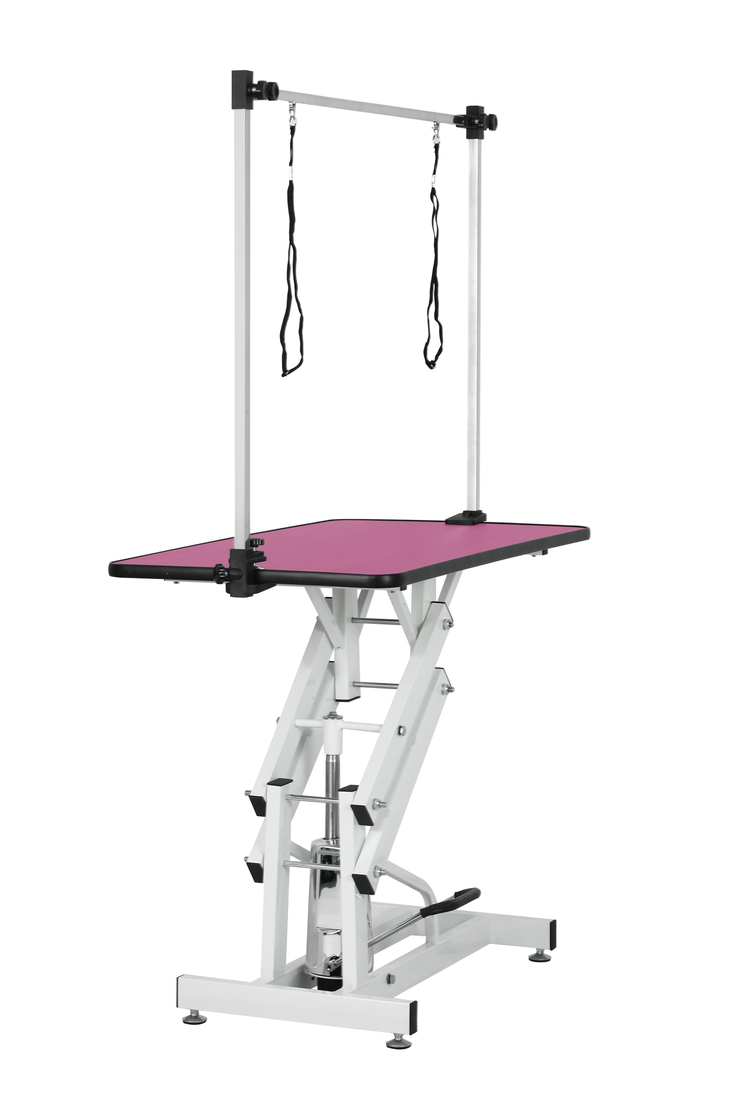 42.5INCH HYDRAULIC PET GROOMING TABLE WITH "H" ARM PINK image 8