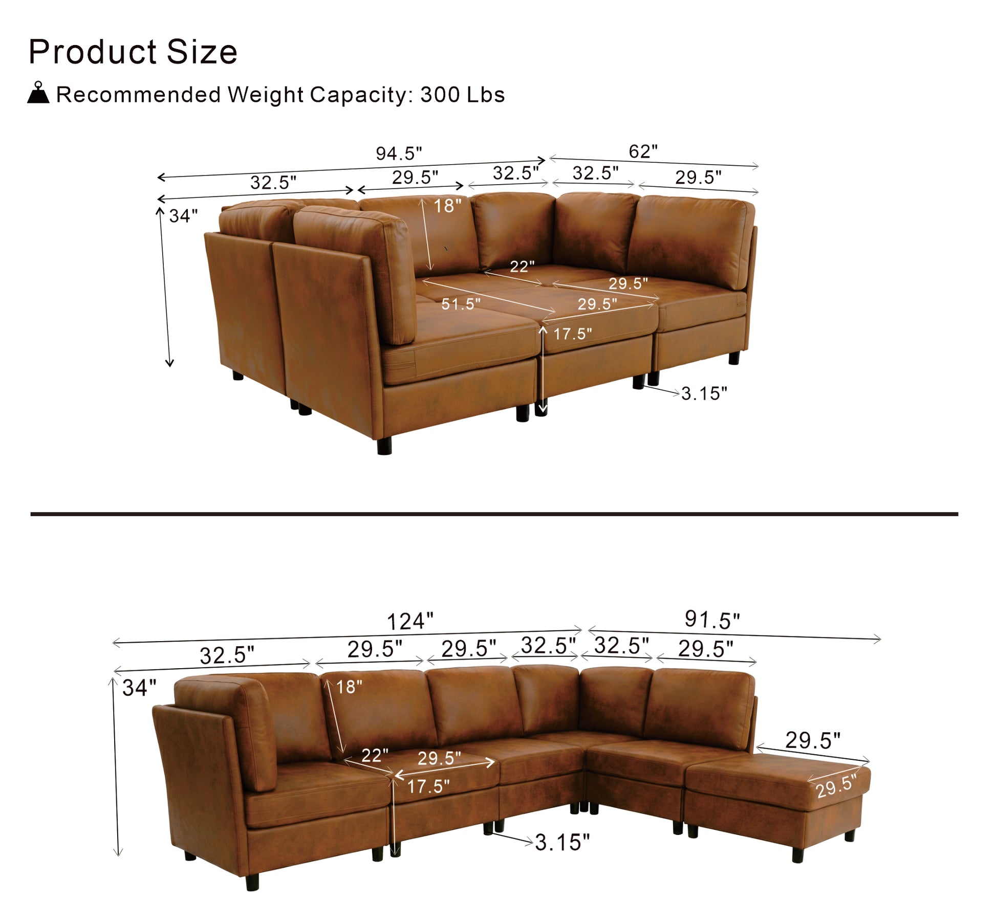 Modern Modular Corner Sofa Foil fabric Freely Configurable with image 5