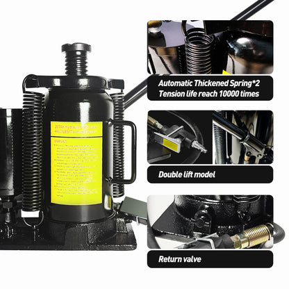 Air Hydraulic Bottle Jack, 20 Ton/40000 LBS Bottle Jack, 10.23-20.07 inch Lifting Range, Manual Handle and Air Pump, for Car, Pickup, Truck, RV, Auto Repair, Industrial Engineering image 2