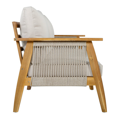 Outdoor Acacia Wood and Rope 3 Seater Patio Sofa image 11