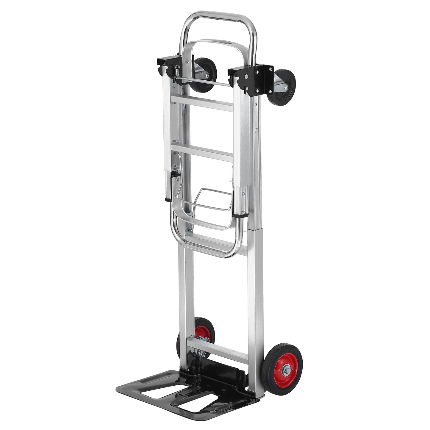 Aluminum Folding Hand Truck, 2 in 1 Design 400 lbs Capacity, Heavy Duty Industrial Collapsible cart, Dolly Cart with Rubber Wheels for Transport and Moving in Warehouse, Supermarket, Garden image 5