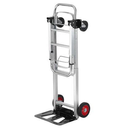 Aluminum Folding Hand Truck, 2 in 1 Design 400 lbs Capacity, Heavy Duty Industrial Collapsible cart, Dolly Cart with Rubber Wheels for Transport and Moving in Warehouse, Supermarket, Garden image 5
