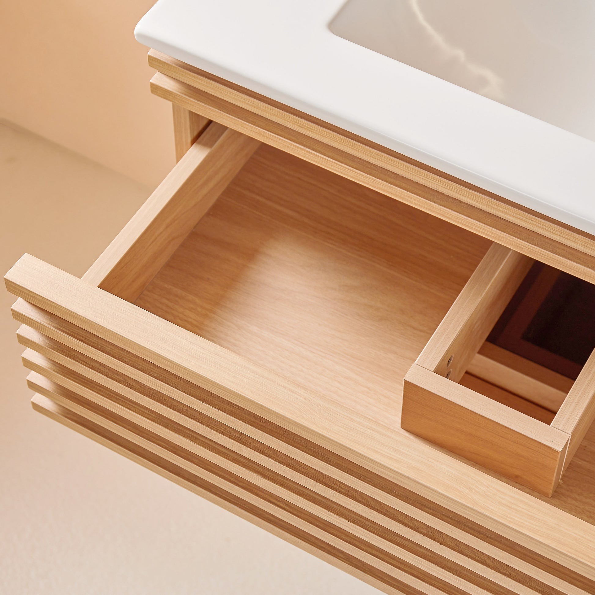 Pre-Assembled 36" Wall Mounted & Floating Single Vanity Cabinet with Ceramic Top (Old SKU W1826P308971) image 4