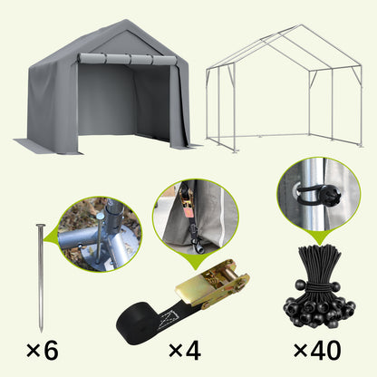 8x8 FT Multi-Purpose Outdoor Shelter Waterproof & UV-Resistant with Roll-Up Doors image 4