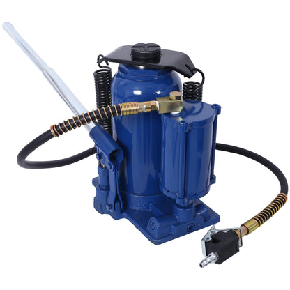 Air Hydraulic Bottle Jack, 20 Ton/44029 LBS All Welded Bottle Jack, 10.2-19.7 inch Lifting Range, Manual Handle and Air Pump, for Car, Pickup, Truck, RV, Auto Repair, Industrial Engineering,Blue image 3
