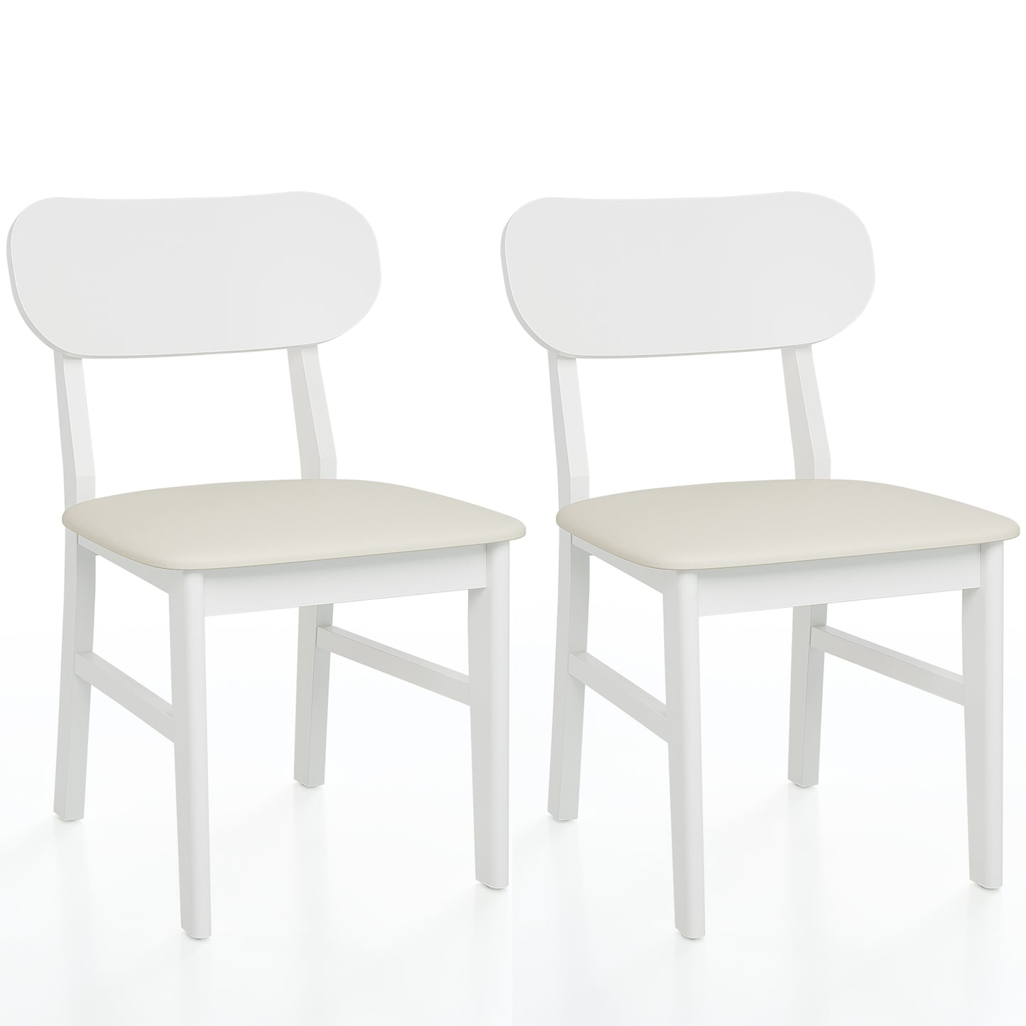 Farmhouse Dining Chairs Set of 2, Modern Faux Leather Upholstered Kitchen&Dining Room Chairs, Side Seating for Kitchen, Dining Room, Living Room, Home Office, Terrace, Courtyard, 350LBS Capacity, Whit image 7